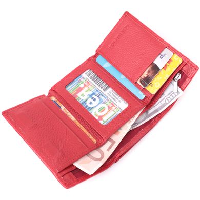 Кожаный удобный женский кошелек в три сложения ST Leather 22490 Красный