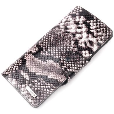 Багатофункціональне жіноче портмоне з натуральної фактурної шкіри під змію KARYA 21002 Чорний