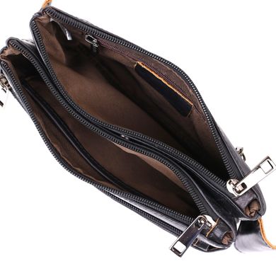 Мужская сумка на пояс из натуральной кожи Vintage 20474 Черный