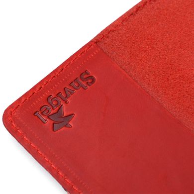 Обкладинка на паспорт Shvigel 13958 з точковим тисненням шкіряна Червона