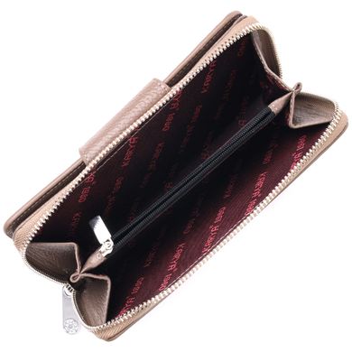 Практичний жіночий гаманець з натуральної шкіри KARYA 21152 Бежевий