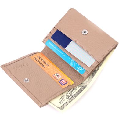 Практичний жіночий гаманець із монетницею з натуральної шкіри KARYA 21381 Бежевий