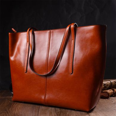 Стильна сумка шоппер із натуральної шкіри 22096 Vintage Руда