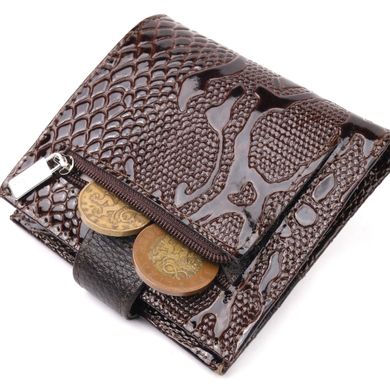 Стильний жіночий гаманець із натуральної фактурної шкіри KARYA 20952 Коричневий