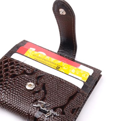 Стильний жіночий гаманець із натуральної фактурної шкіри KARYA 20952 Коричневий