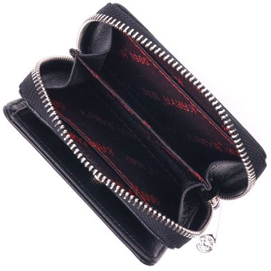 Стильный женский кошелек с монетницей на молнии из натуральной кожи KARYA 21408 Черный