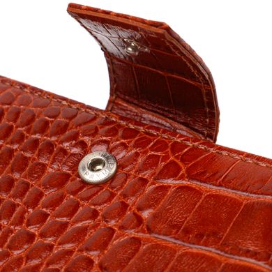 Ультрамодний гаманець для чоловіків з натуральної шкіри з тисненням під крокодила CANPELLINI 21918 Рудий