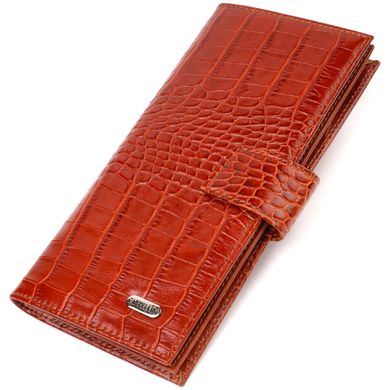 Ультрамодний гаманець для чоловіків з натуральної шкіри з тисненням під крокодила CANPELLINI 21918 Рудий