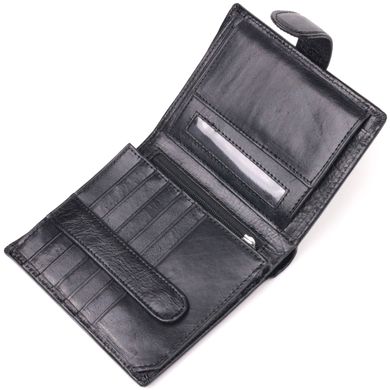 Вертикальний чоловічий гаманець із натуральної шкіри ST Leather 19413 Чорний