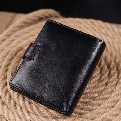 Вертикальний чоловічий гаманець із натуральної шкіри ST Leather 19413 Чорний