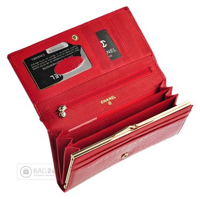 Багатофункціональний жіночий шкіряний гаманець CHANEL 13621, Червоний