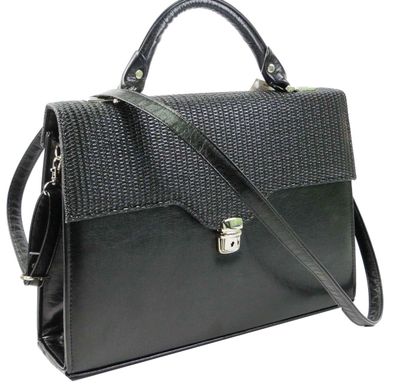 Жіноча ділова сумка, портфель з еко шкіри Arwena чорна