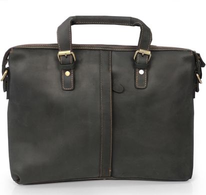 Стильная сумка для ноутбука Tiding Bag D4-004A из натуральной лошадиной кожи черного цвета Черный