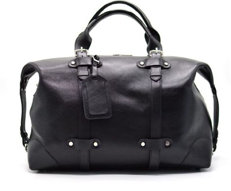 Шкіряна чорна дорожня сумка ТА-5764-4lx TARWA Чорний