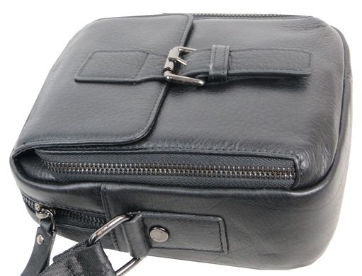 Мужская сумка, планшетка кожаная через плечо Giorgio Ferretti черная