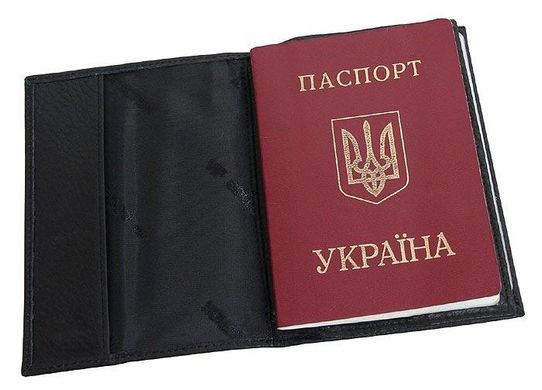 Обкладинка для паспорта та документів шкіряна Vip Collection 101-F Чорна 101.А.FLAT