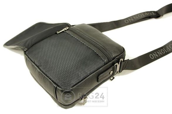 Небольшая мужская сумка из натуральной кожи TOFIONNO 00279, Черный