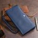 Гаманець-клатч зі шкіри з кишенею для мобільного ST Leather 19309 Темно-синій