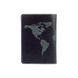 Оригинальная кожаная обложка для паспорта с отделением для карт зеленого цвета с художественным тиснением "World Map"