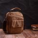Практичная небольшая мужская сумка из плотного текстиля Vintage 22220 Коричневый