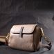 Стильная женская компактная сумка из натуральной кожи Vintage 22267 Бежевая