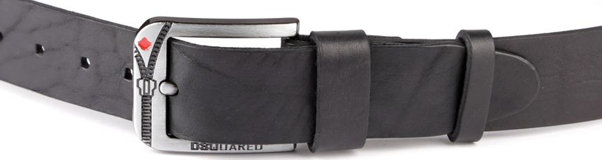 Стильный кожаный ремень бренда DSQUARED 00989, Черный