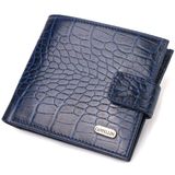 Бумажник для мужчин горизонтального формата из натуральной кожи с тиснением под крокодила CANPELLINI 21769 Синий фото