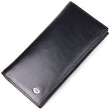 Надійний чоловічий гаманець з натуральної гладкої шкіри в дві додавання ST Leather 19414 Чорний фото