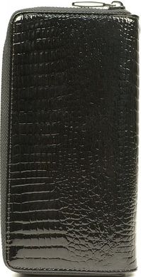 Суперфункціональний жіночий гаманець з натуральної шкіри De Loris 10144, Чорний