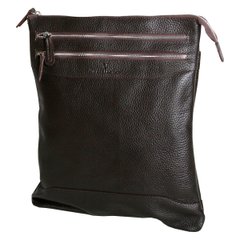 Мужская сумка-папка кожаная Vip Collection 296-F коричневая 296.B.FLAT