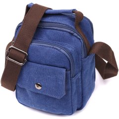 Зручна невелика чоловіча сумка із щільного текстилю Vintage 22221 Синій