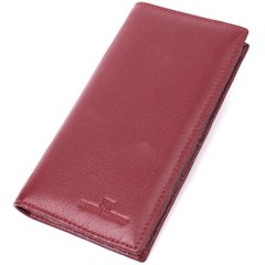 Жіночий місткий вертикальний гаманець на магнітах із натуральної шкіри ST Leather 22541 Бордовий