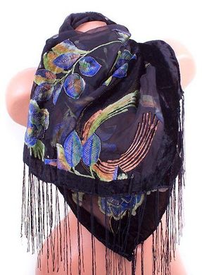 Темний жіночий оксамитовий шарф ETERNO ES0206-6-5, Чорний