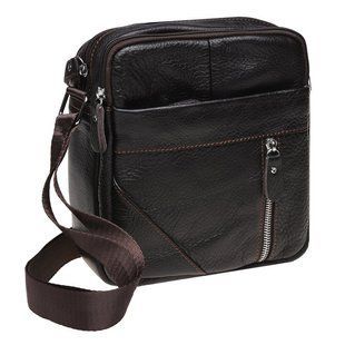 Мужская кожаная сумка через плечо Borsa Leather K11027-d.brown