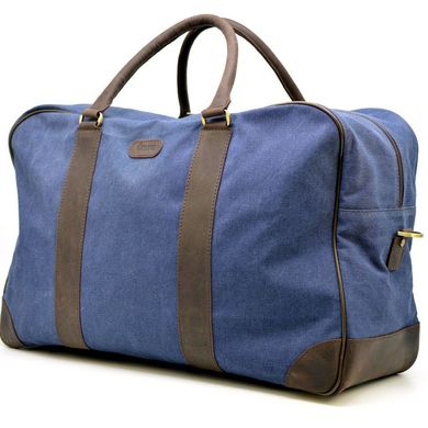 Дорожня сумка з тканини кинувся з елементами натуральної шкіри RK-6827-4lx бренду TARWA Коричневий