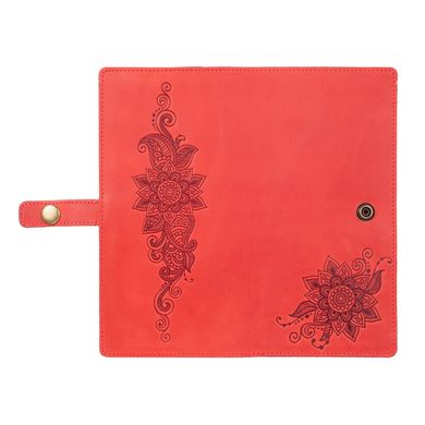 Дизайнерський шкіряний тревел-кейс з червоною матовою шкіри, колекція "Mehendi Classic"