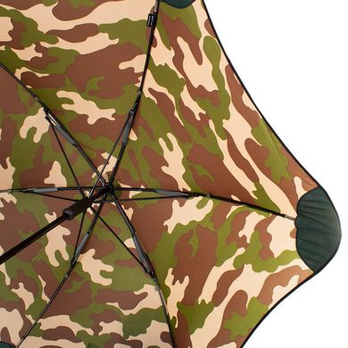 Протиштормова парасолька-тростина чоловіча механічна з великим куполом BLUNT (Блант) Bl-classic-camo-black Зелена