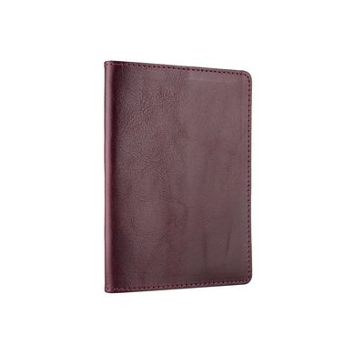 Фіолетова обкладинка для паспорта з натуральної шкіри