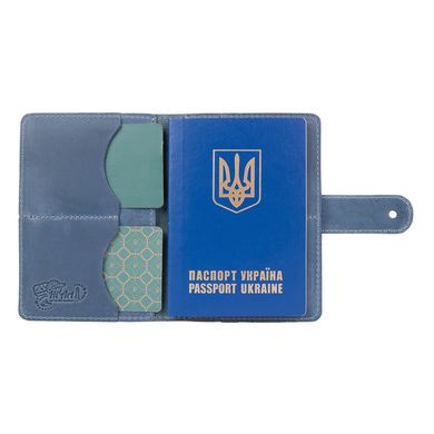 Кожаное портмоне для паспорта / ID документов HiArt PB-03S/1 Shabby Lagoon "Let's Go Travel"