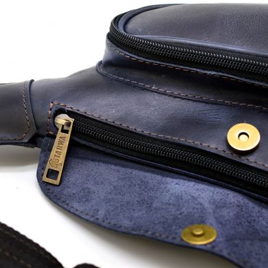 Міні-рюкзак з натуральної шкіри на одне плече TK-3026-3md TARWA Синій