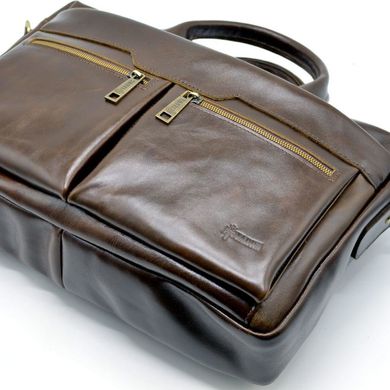 Шкіряна чоловіча сумка для ноутбука GQ-7122-3md TARWA Коричневий
