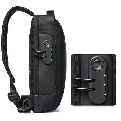 Чоловічий текстильний рюкзак на одне плече Confident AT06-T-9530A Чорний