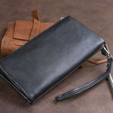 Кошелек-клатч из кожи с карманом для мобильного ST Leather 19310 Черный
