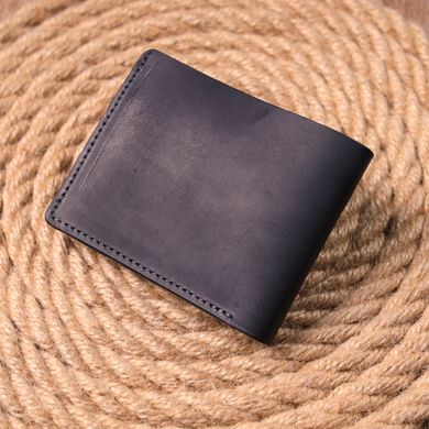 Добротне шкіряне портмоне з вінтажної шкіри в дві додавання Слава ЗСУ GRANDE PELLE 16734 Чорний