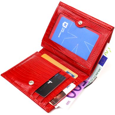 Фактурний гаманець для жінок середнього розміру з натуральної шкіри CANPELLINI 21819 Червоний