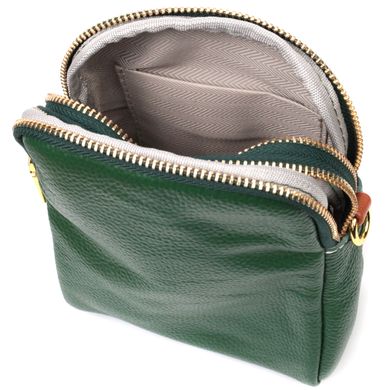 Небольшая сумка трапеция для женщин из натуральной кожи Vintage 22268 Зеленая