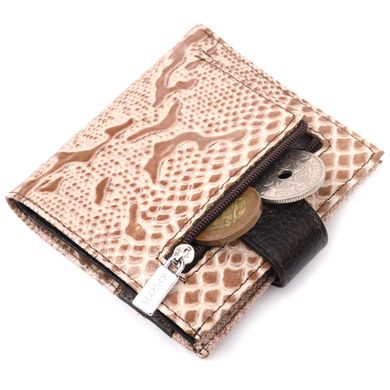 Нежный женский бумажник из натуральной фактурной кожи KARYA 20953 Бежевый