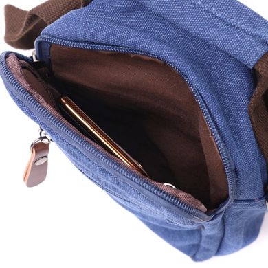 Удобная небольшая мужская сумка из плотного текстиля Vintage 22221 Синий