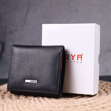 Женский компактный кошелек с монетницей из натуральной кожи KARYA 21382 Черный