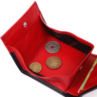 Женский компактный кошелек с монетницей из натуральной кожи KARYA 21382 Черный